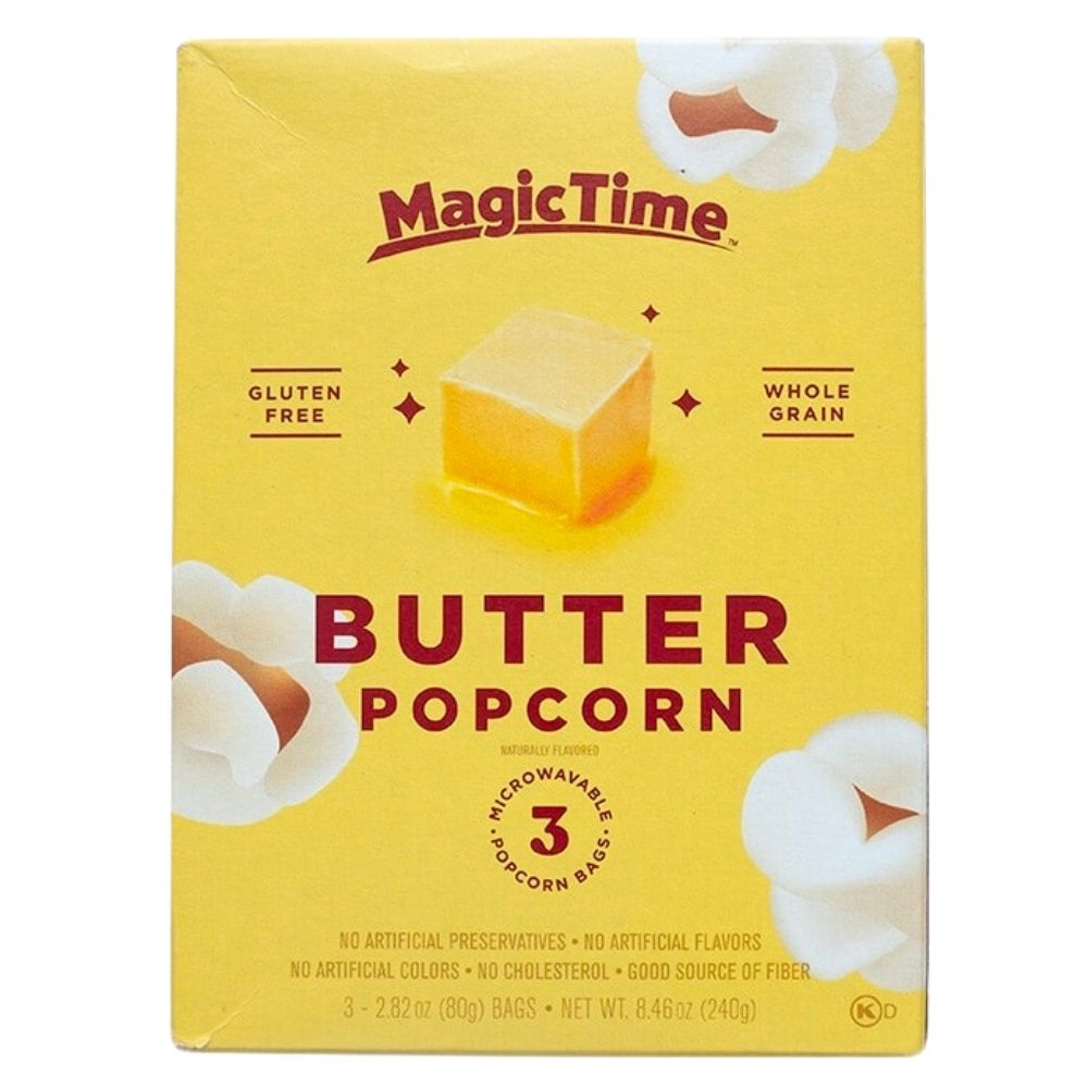 Confezione da 12, popcorn al burro da 240g Magic Time.