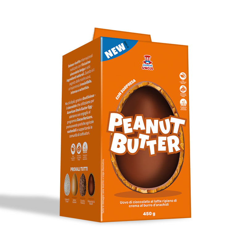 American Uncle Peanut Butter Easter Egg, milk chocolate Easter egg filled with peanut butter cream, 450 g 