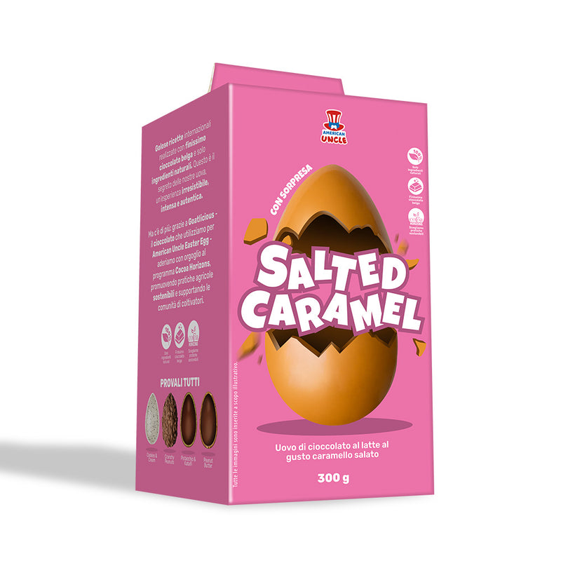 American Uncle Salted Caramel Easter Egg, milk chocolate Easter egg with salted caramel flavor, 300 g 