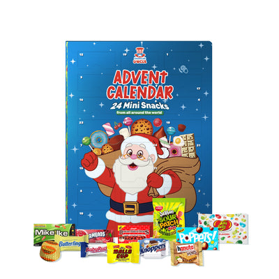 American Uncle Advent Calendar Miniatures, box of 24 surprise sweet snacks in mini format (pack of 12) 