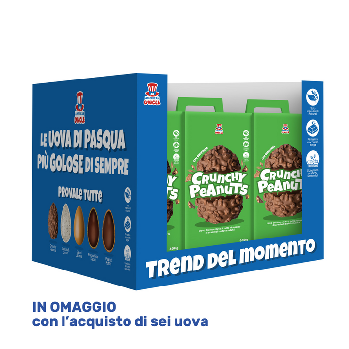 American Uncle Crunchy Peanuts Easter Egg, milk chocolate Easter egg covered with salted roasted peanuts 600g 