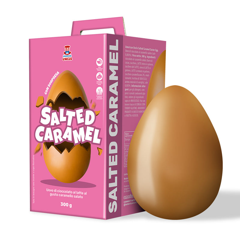 American Uncle Salted Caramel Easter Egg, Milchschokoladen-Osterei mit gesalzenem Karamellgeschmack, 300 g 