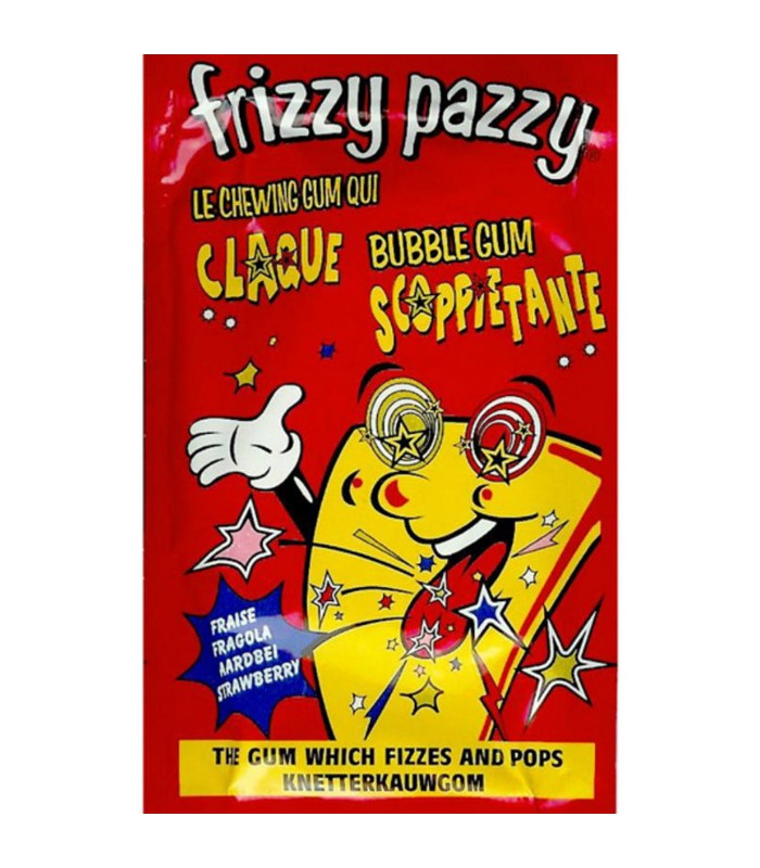 Confezione da 50, Frizzy Pazzy Bubble Gum da 7g.