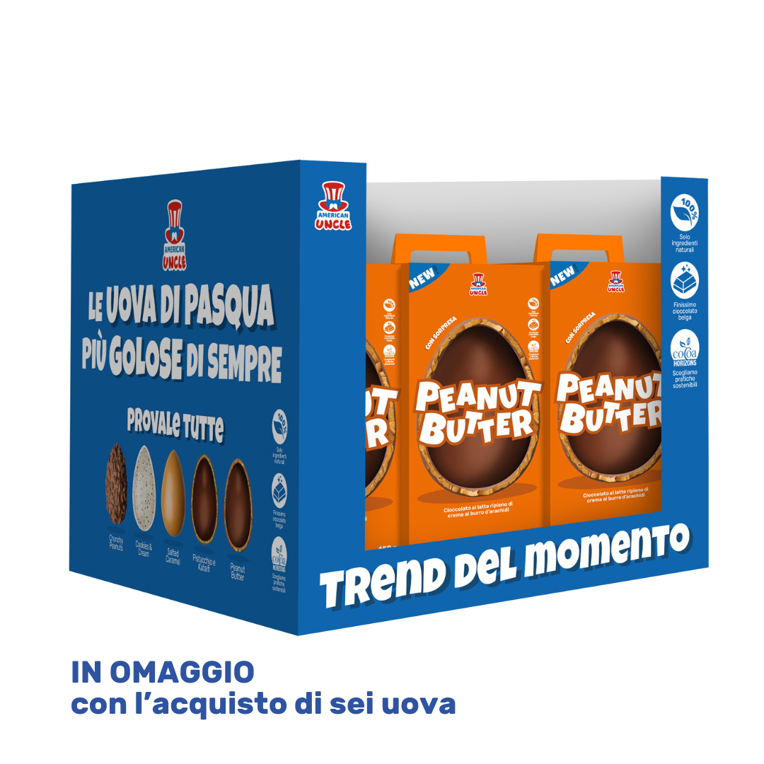 American Uncle Peanut Butter Easter Egg, milk chocolate Easter egg filled with peanut butter cream, 450 g 