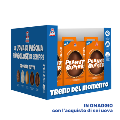 American Uncle Peanut Butter Easter Egg, œuf de Pâques en chocolat au lait fourré de crème au beurre de cacahuète de 450 g 