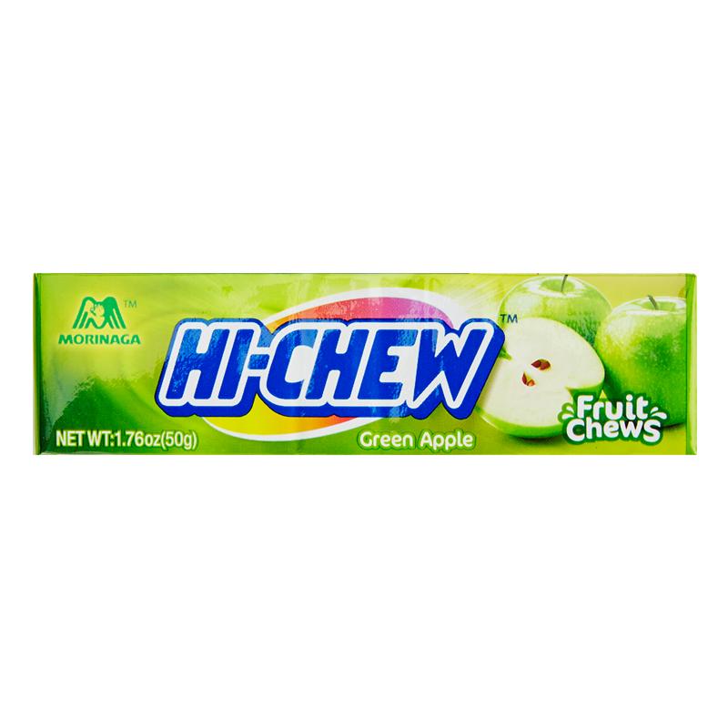 Hi-Chew Green Apple, green apple chewing gum 50g (Pack of 15) 