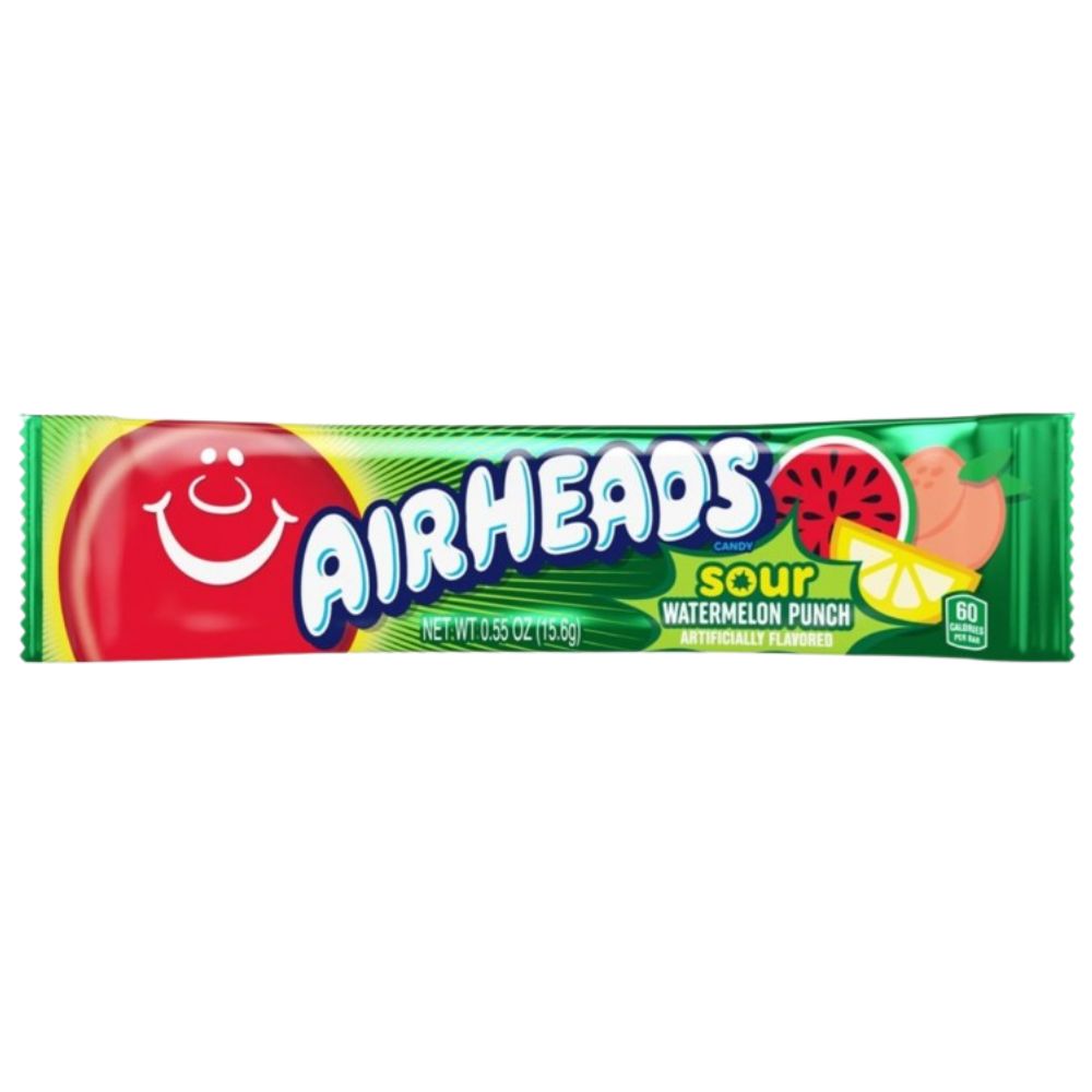 Confezione da 36, Airheads Sour Watermelon Punch da 16g.