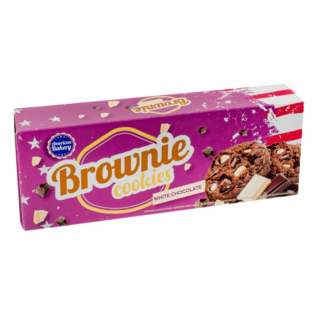 Confezione da 18, biscotti con cioccolato fondente e cioccolato bianco da 106g American Bakery.