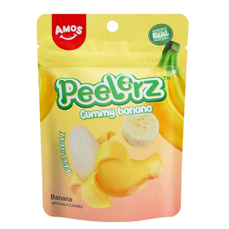 Confezione da 24, caramelle gommose al gusto di banana da 65g Amos.