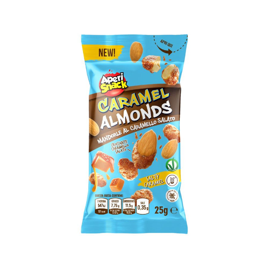 Aperi Snack Caramel Almonds, mandorle al caramello salato da 25g (Confezione da 40)