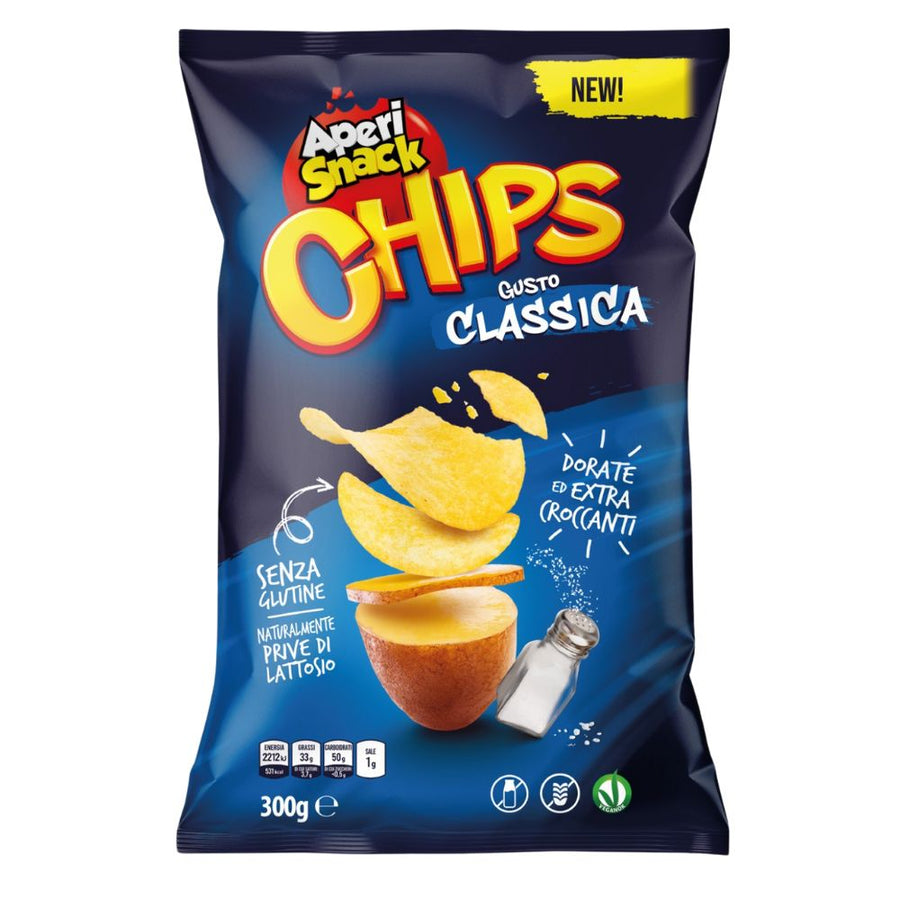 Confezione da 12, patatine fritte da 300g Aperisnack.