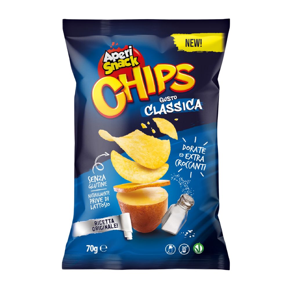 Confezione da 18, patatine fritte da 70g Aperisnack.