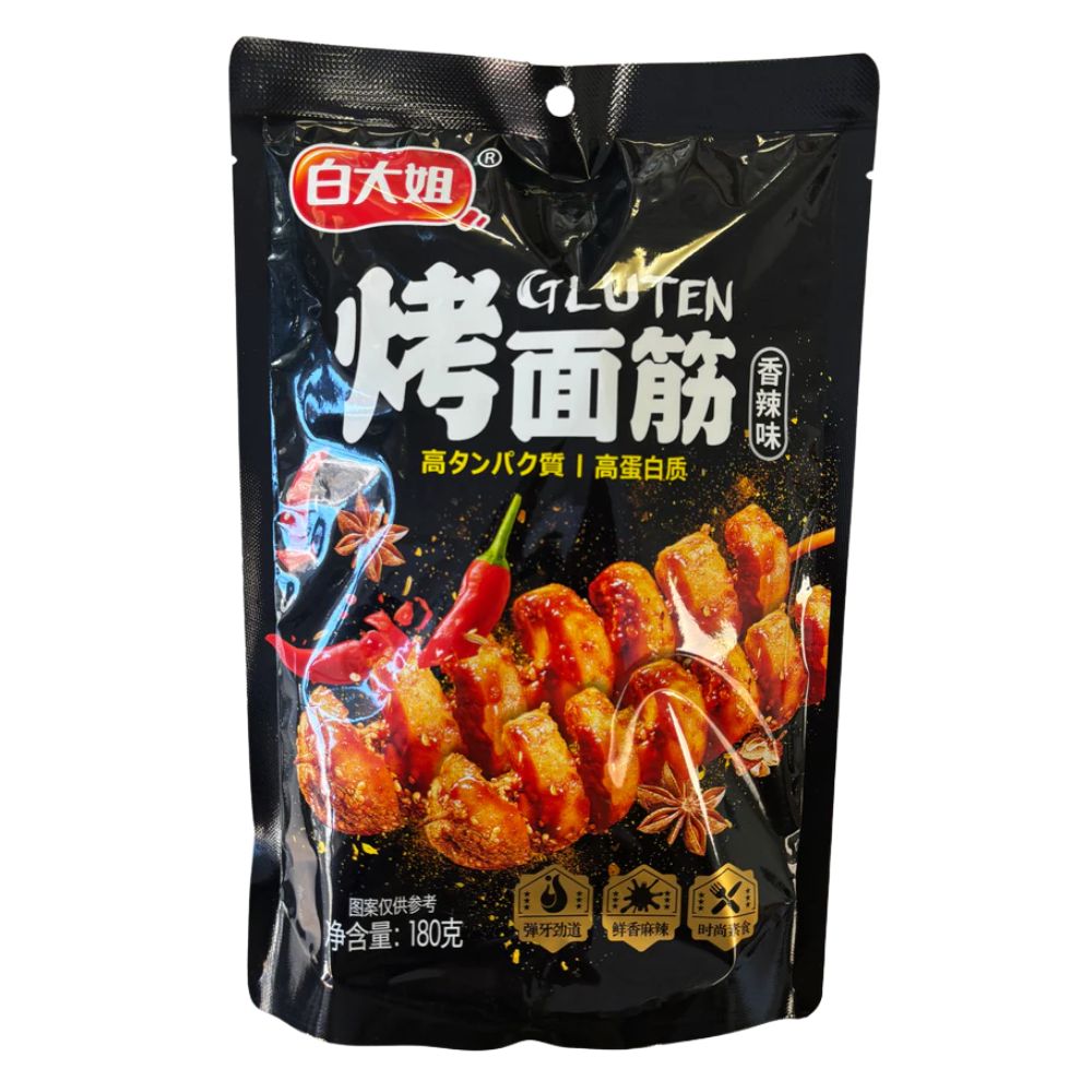 Bai Dajie Gluten Spicy, Spicy wheat-flavored snack 180g (Pack of 30) 