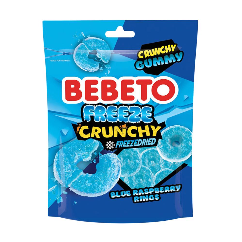 Confezione da 12, caramelle liofilizzate al gusto lampone da 35g Bebeto.