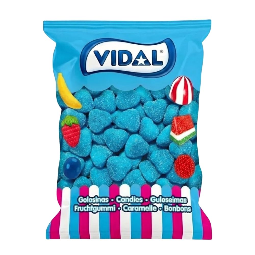 Confezione da 1kg, caramelle gommose al gusto di lampone Vidal.