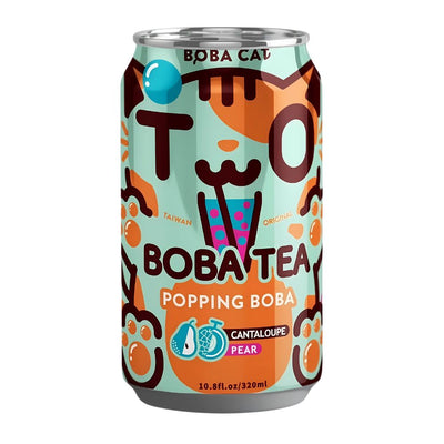 Confezione da 24, Boba Cat Boba Tea Cantaloupe Pear da 320ml.