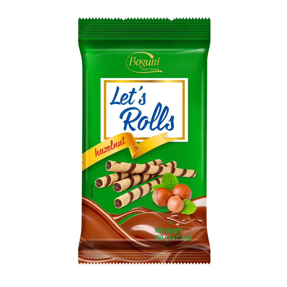 Confezione da 16, wafer con crema alla nocciola da 120g Bogutti.