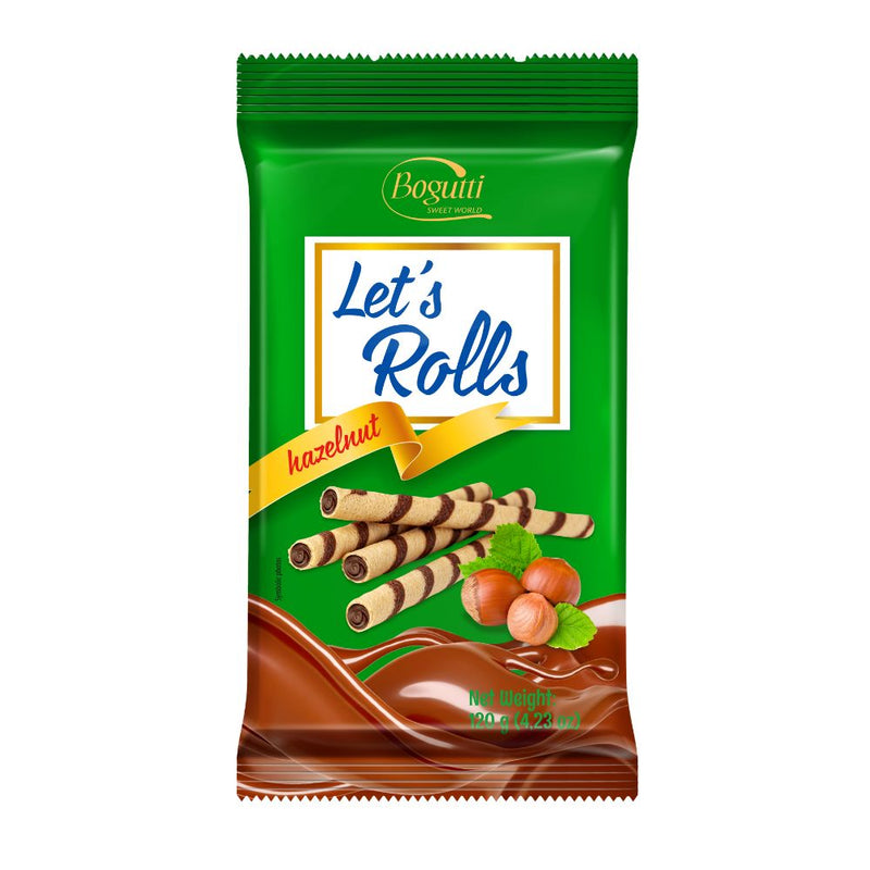 Confezione da 16, wafer con crema alla nocciola da 120g Bogutti.