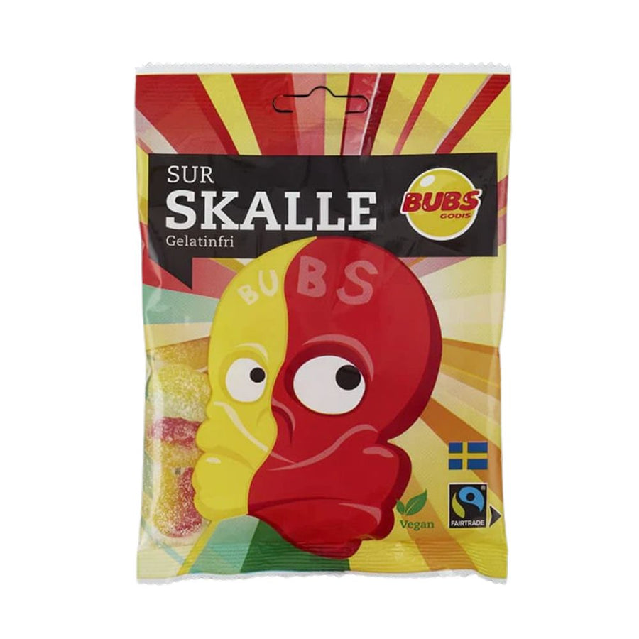 Bubs Skalle Sour, caramelle gommose aspre da 90g.