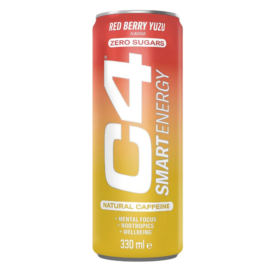 Confezione da 12, C4 Red Berry Yuzu Zero Sugar da 330ml.