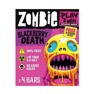 Confezione da 10, Zombie Blackberry Death Fruit Bars da 100g.