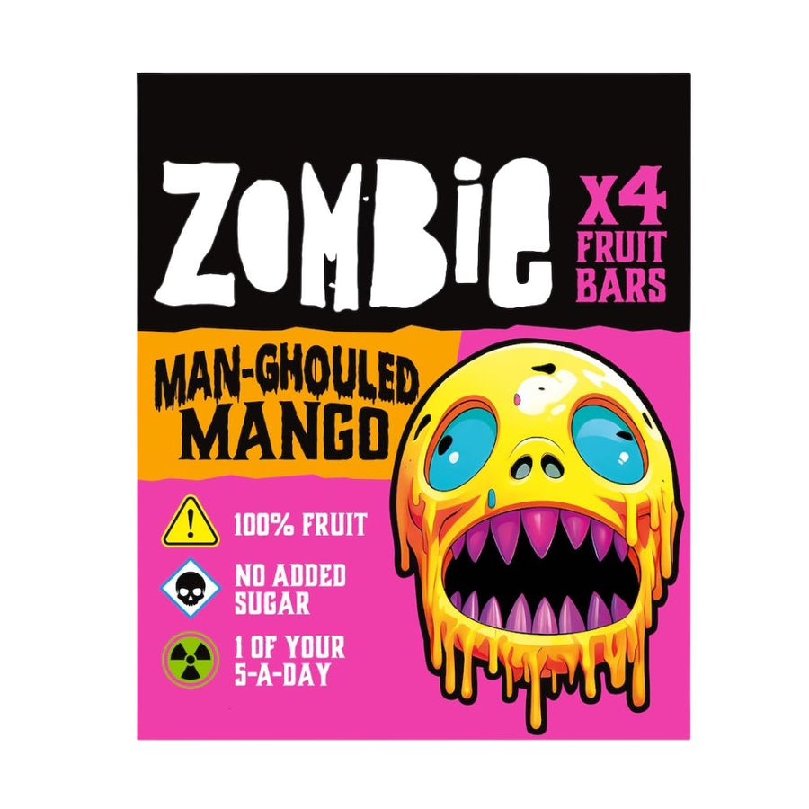 Confezione da 10,  Zombie Man-Ghouled Mango Fruit Bars da 100g.