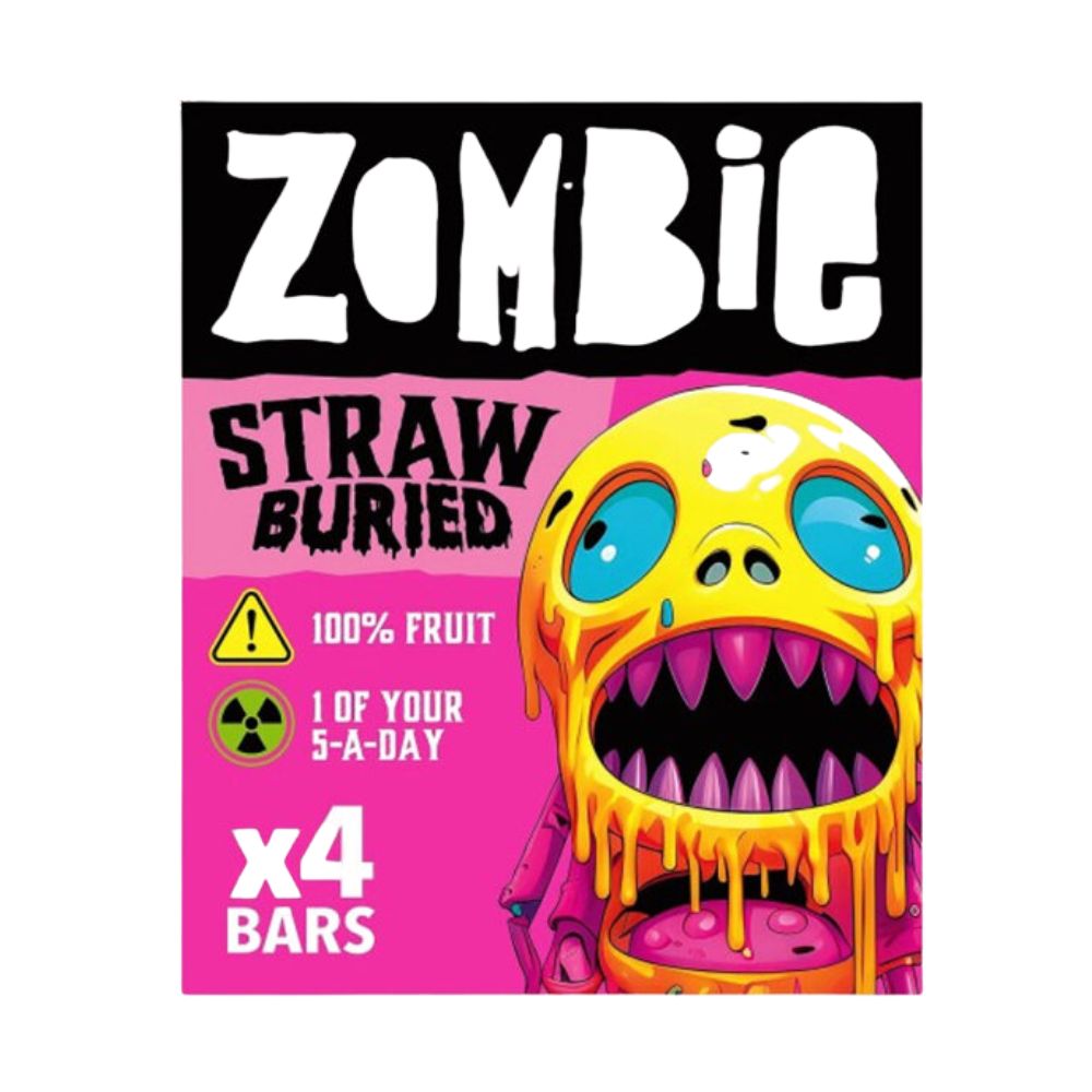 Zombie Straw Buried Fruit Bars, apple and strawberry fruit bars 100g (Pack of 10) 