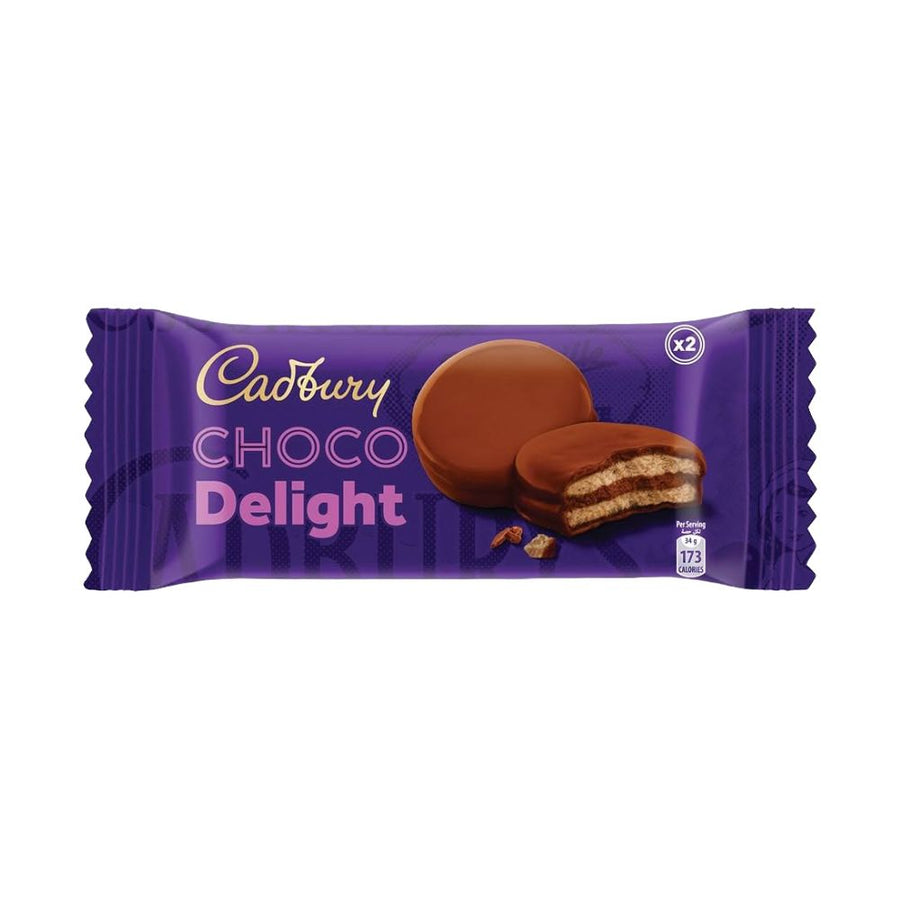 Cadbury Choco Delight, biscotti ricoperti di cioccolato da 34g (Confezione da 9).