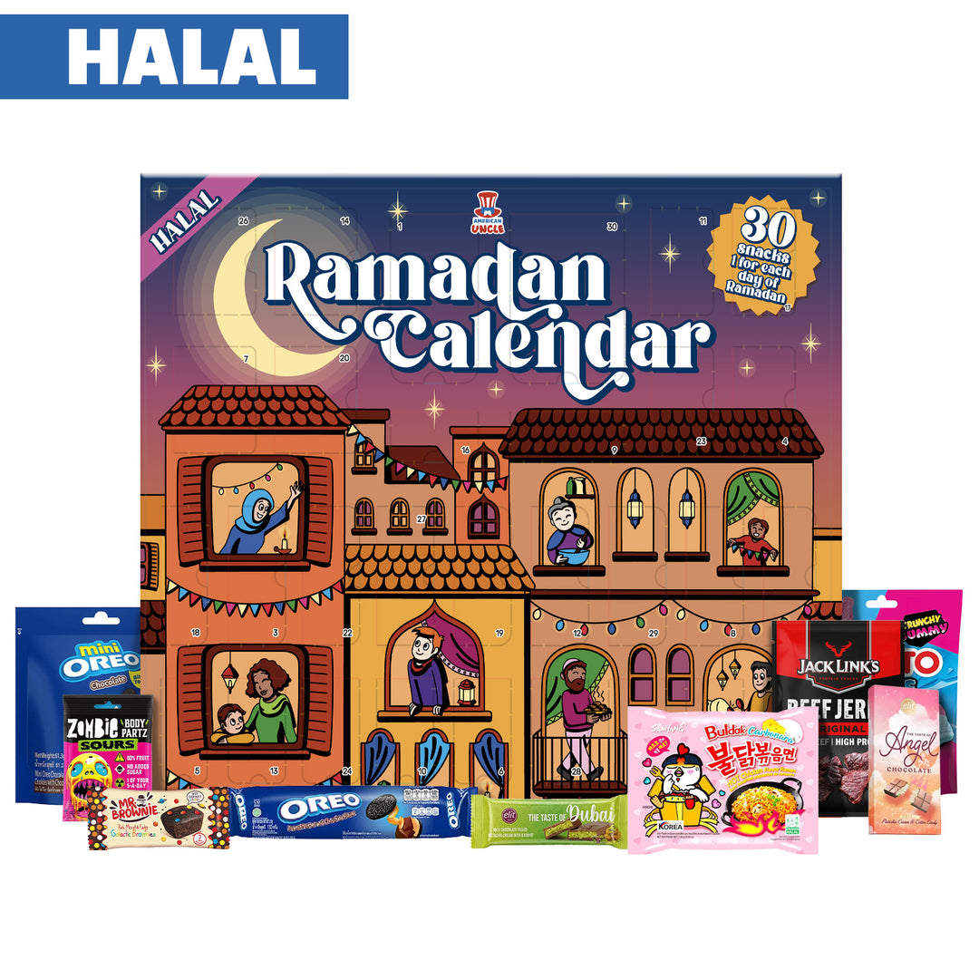 Ramadan Calendar, Ramadan Calendar with 30 100% halal sweet and savory snacks 