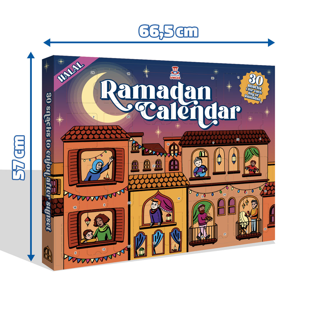 Ramadan Calendar, Ramadan Calendar with 30 100% halal sweet and savory snacks 