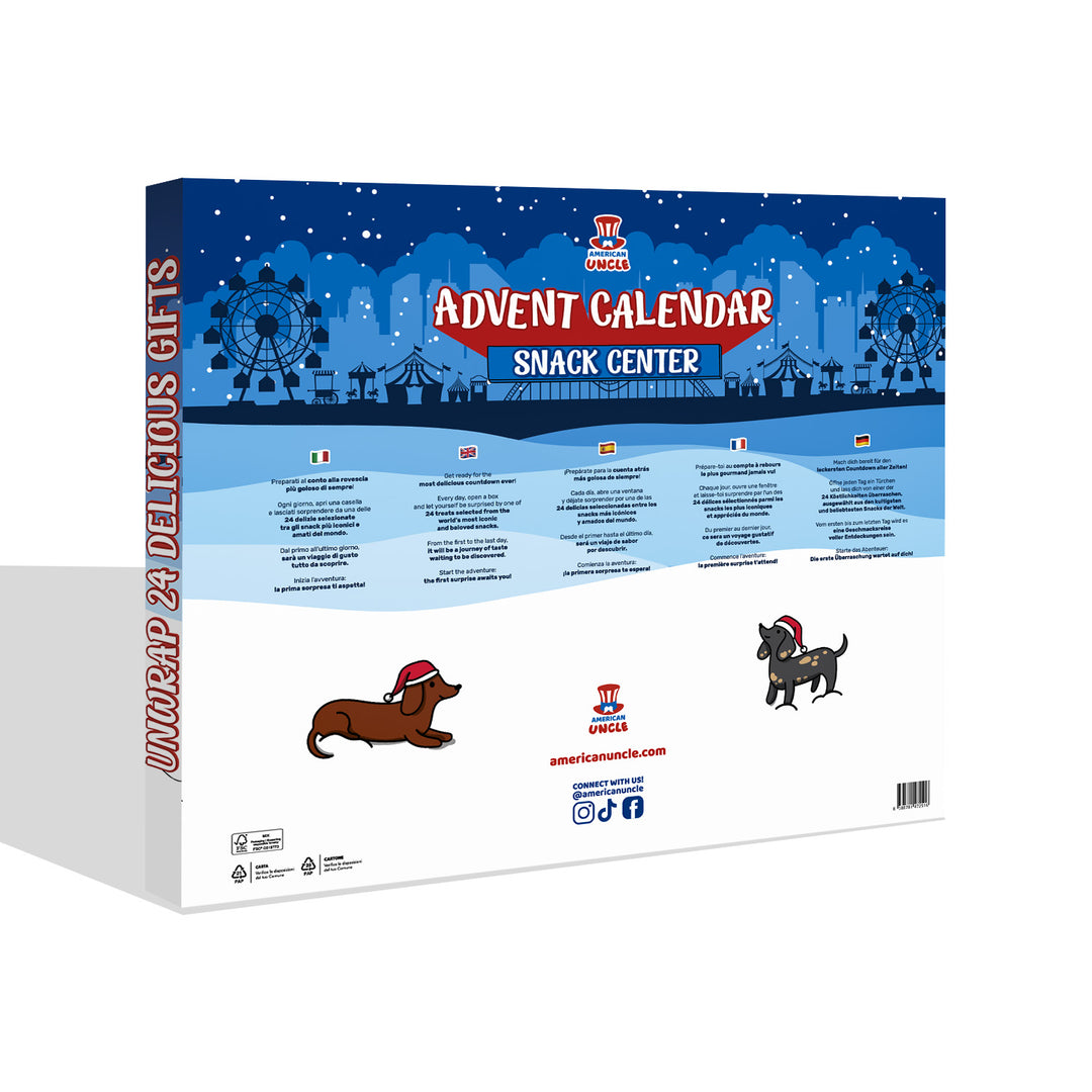 American Uncle Snack Center, Calendrier de l'Avent avec 24 snacks sucrés et salés du monde entier 