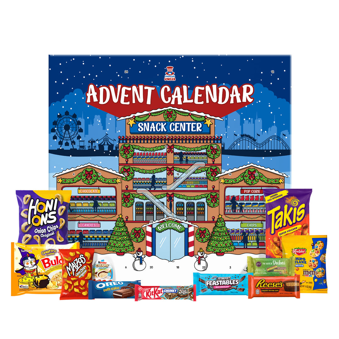 American Uncle Snack Center, Calendrier de l'Avent avec 24 snacks sucrés et salés du monde entier 