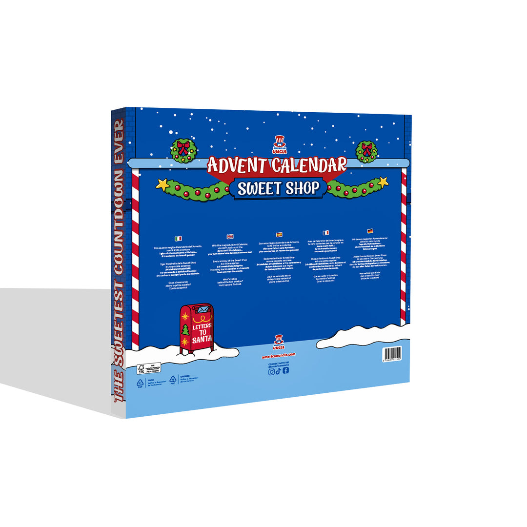 American Uncle Sweet Shop, Calendrier de l'Avent avec 24 snacks sucrés et bonbons du monde entier 