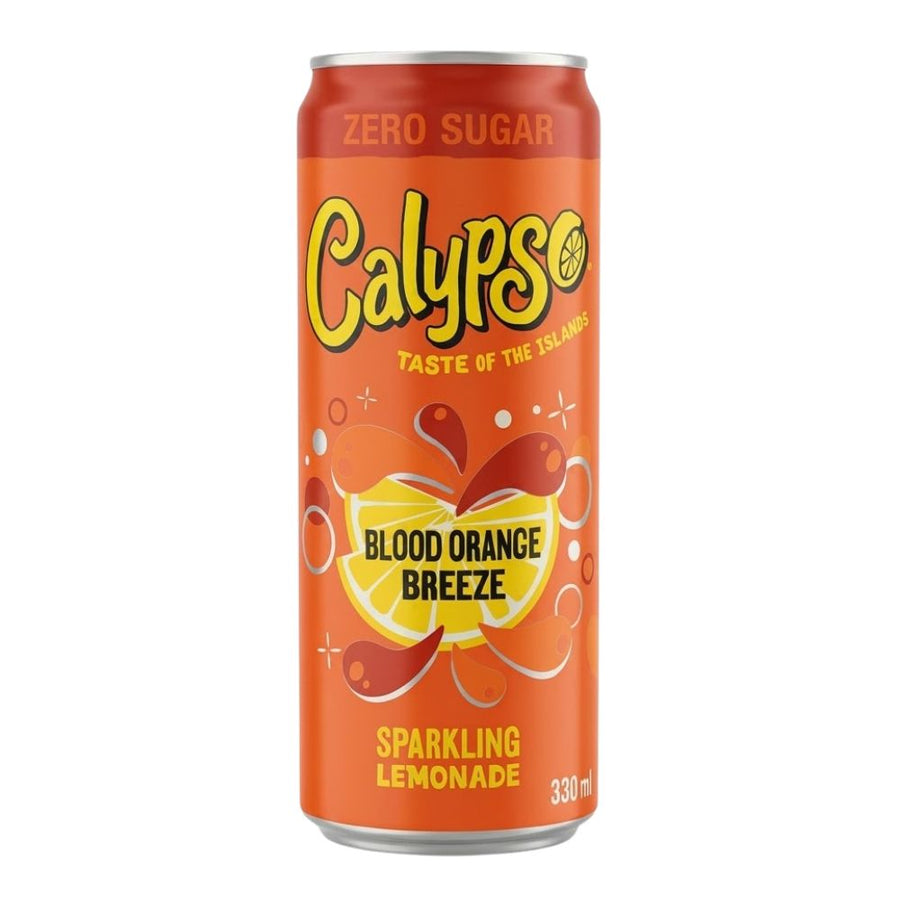 Calypso Blood Orange Breeze Sparkling Lemonade, bevanda al gusto di di arancia rossa e zenzero da 330ml (Confezione da 12)