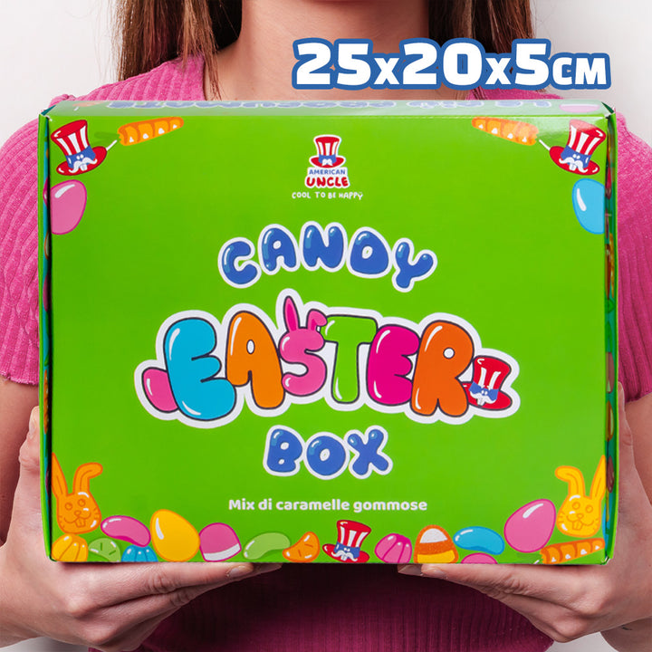 Wunnie box "Happy Easter", box of gummy candies and marshmallows with 10 surprise flavors weighing 1 kg 