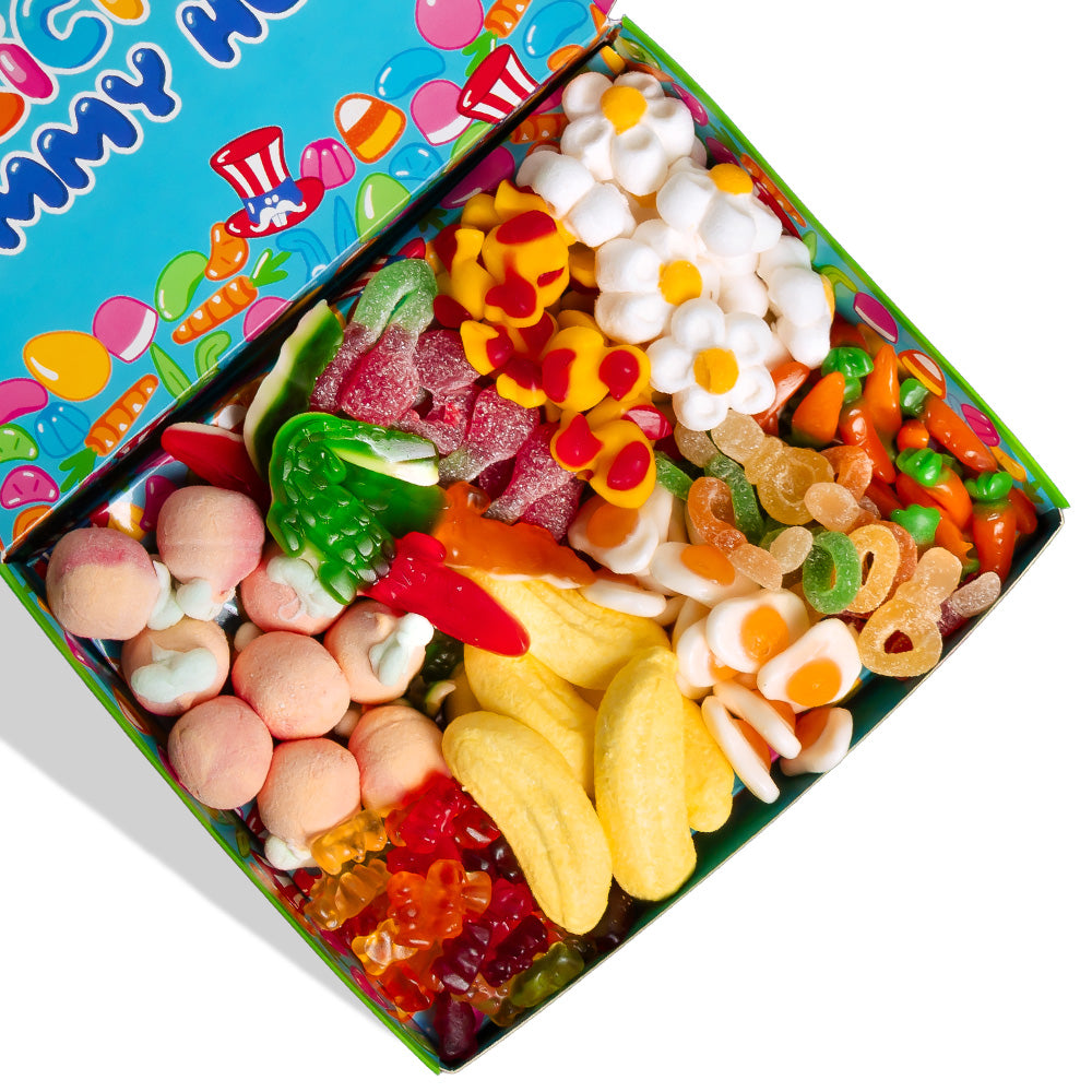 Wunnie box "Happy Easter", box of gummy candies and marshmallows with 10 surprise flavors weighing 1 kg 