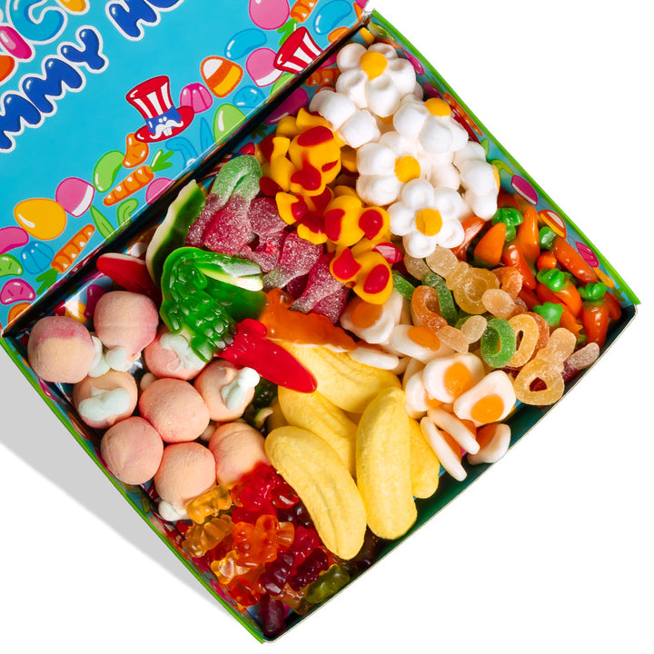 Wunnie box "Happy Easter", box of gummy candies and marshmallows with 10 surprise flavors weighing 1 kg 