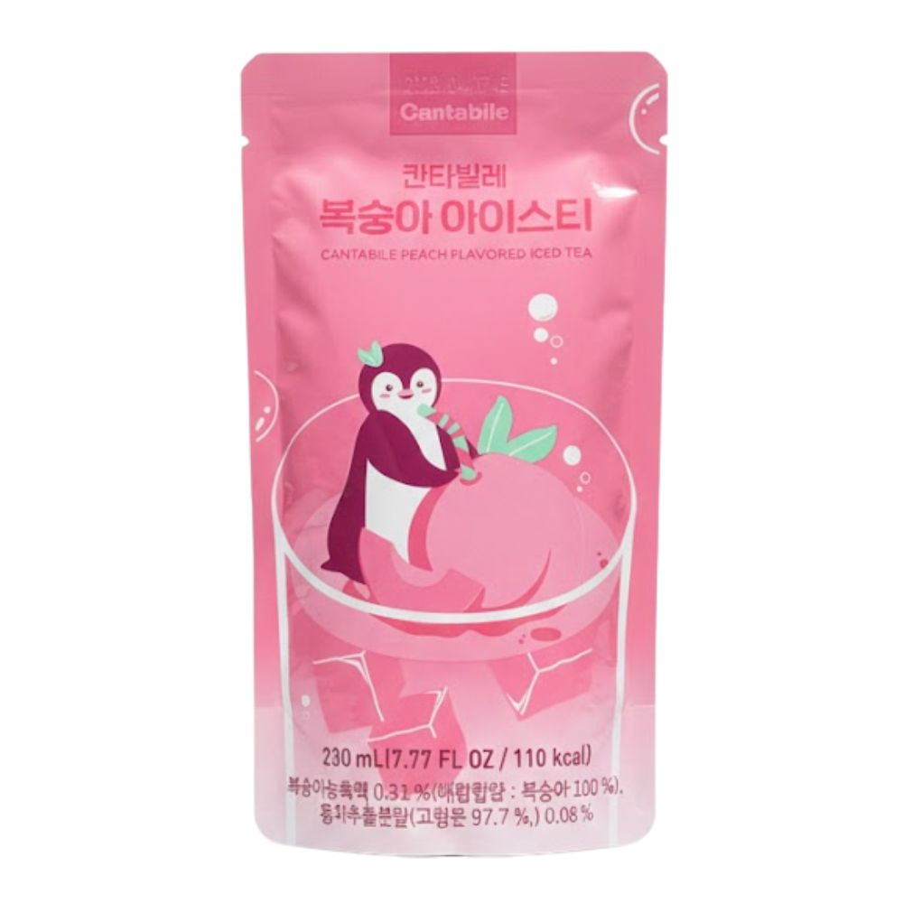 Cantabile Peach Flavored Ice Tea, tè al gusto pesca da 230ml (Confezione da 50)