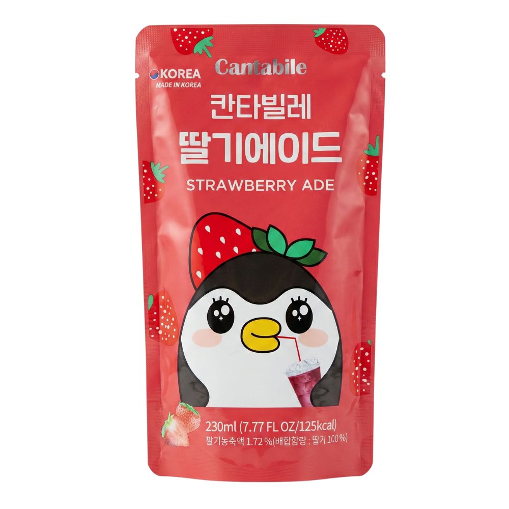 Cantabile Strawberry Ade, bebida con sabor a fresa de 230 ml (Paquete de 10) 