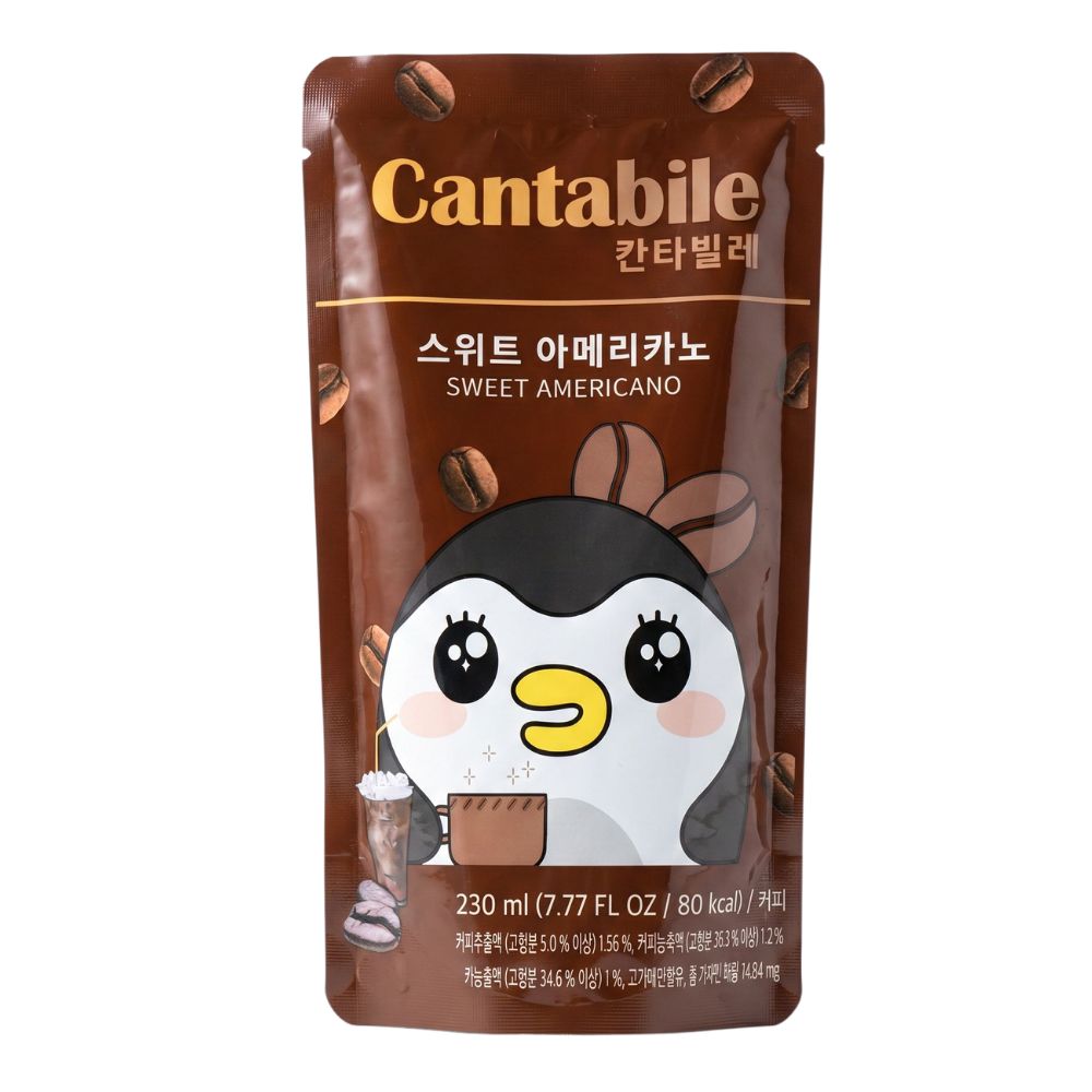 Cantabile Sweet Americano, bevanda al gusto di caffè nero dolce da 230ml (Confezione da 10)
