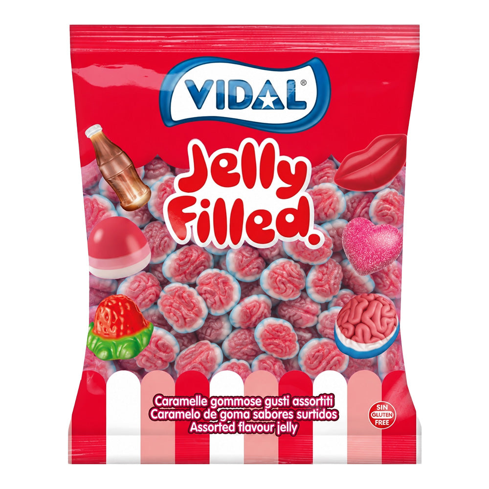 Bloody Brains, caramelos gomosos rellenos (Paquete de 1kg) 