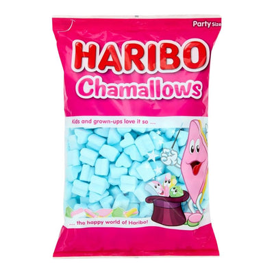 Confezione da 1kg, Haribo Chamallows Hearts Blue.