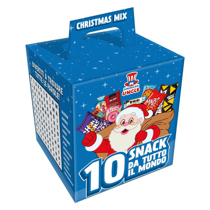 American Uncle Christmas Mix, assortiment de 10 snacks internationaux sucrés et salés de 307,8 g (paquet de 12) 