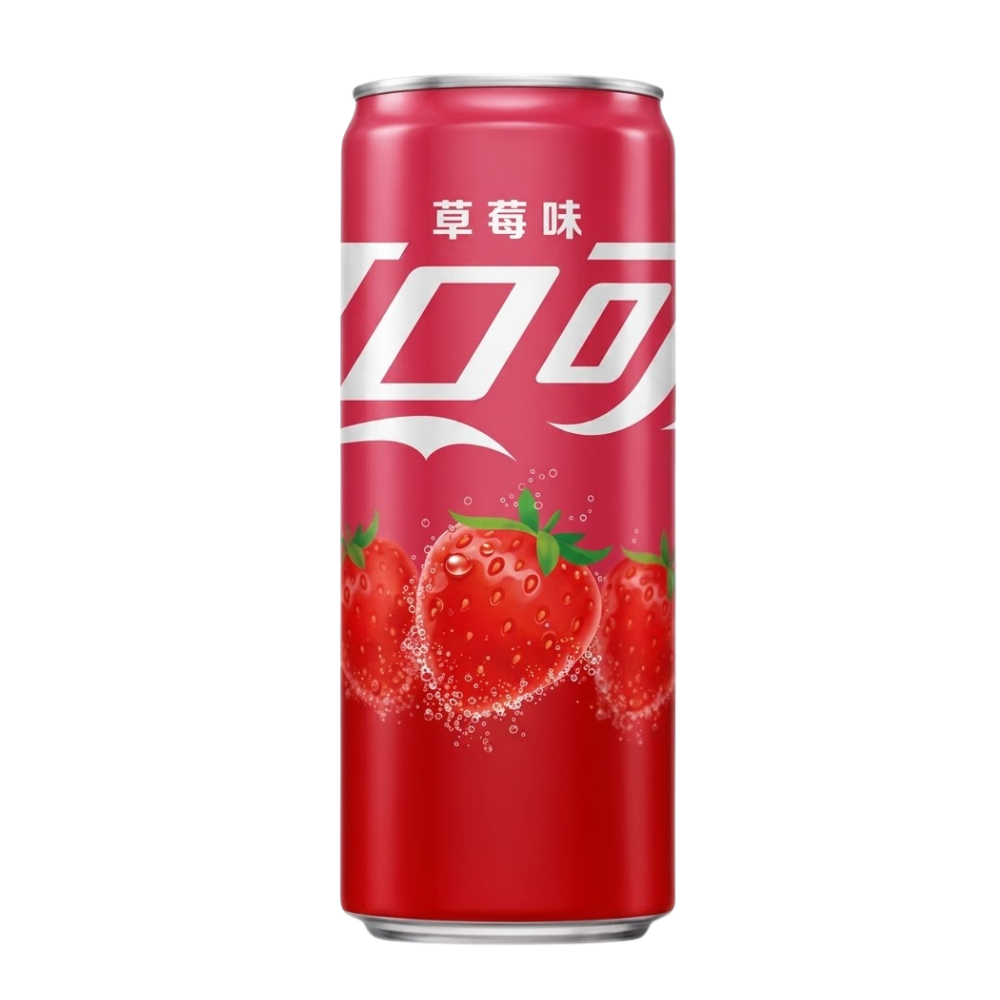 Coca-Cola Strawberry Chinese Edition, bevanda al gusto di fragola da 330ml (Confezione da 24)