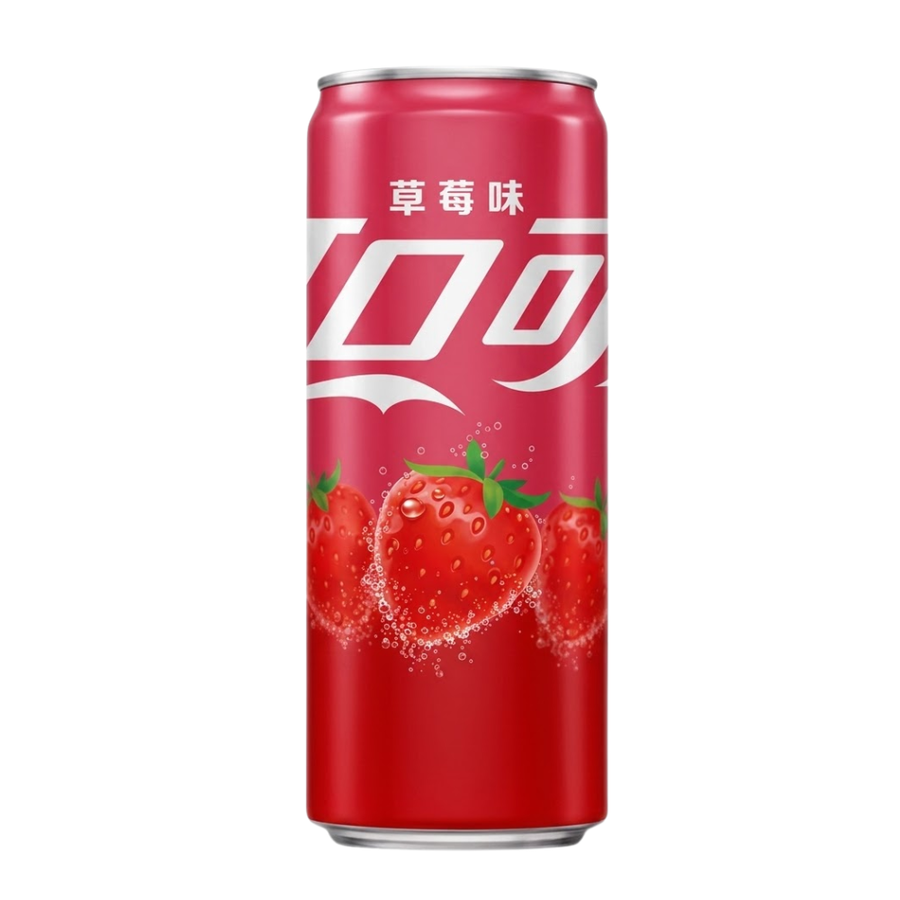 Coca-Cola Strawberry Chinese Edition, bevanda al gusto di fragola da 330ml (Confezione da 24)