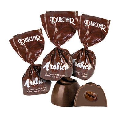 Confezione da 1kg, cioccolatino fondente con crema e chicchi di caffè Dulciar.