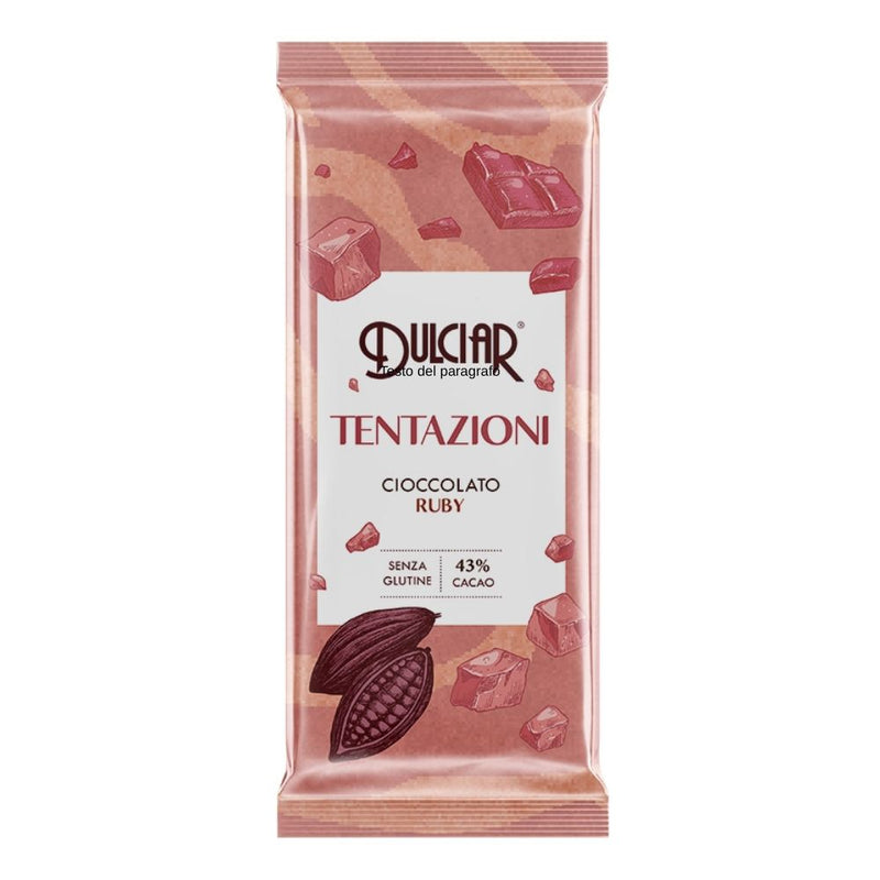 Confezione da 26, cioccolato Ruby 80g Dulciar.