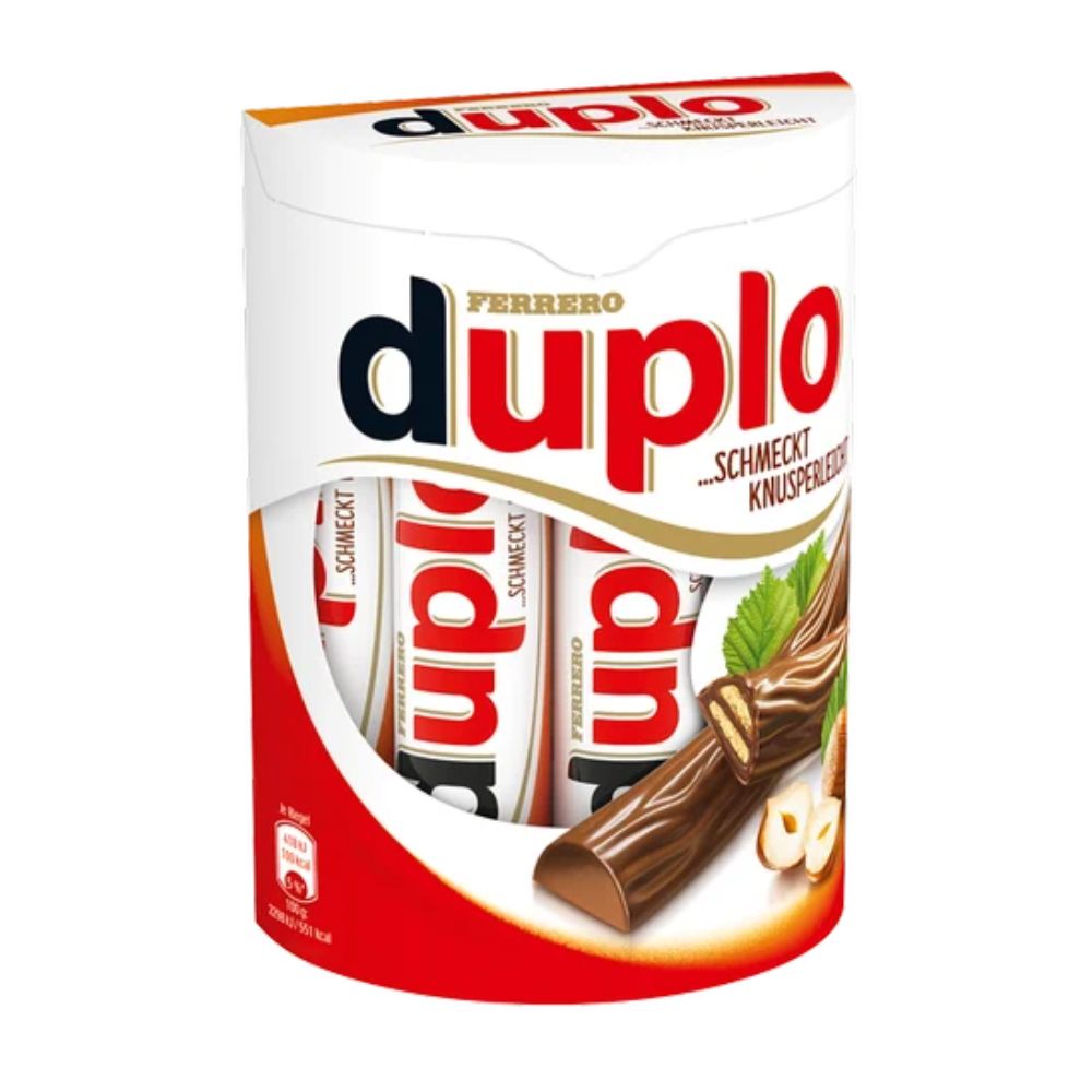 Confezione da 28, cioccolato al latte ripieno con wafer e crema di nocciole da 182g.