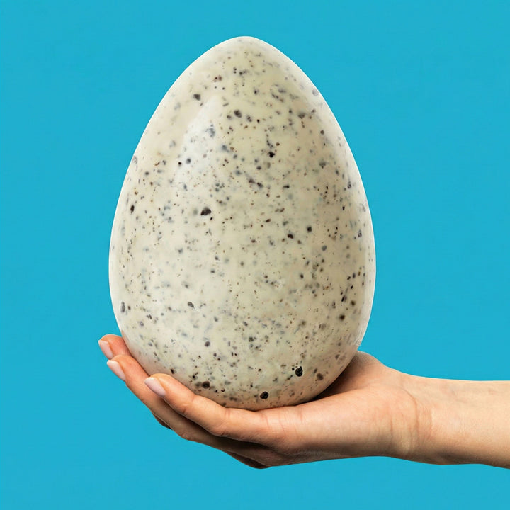 American Uncle Cookies & Cream Easter Egg, white chocolate Easter egg with cocoa cookie crumble, 300 g 