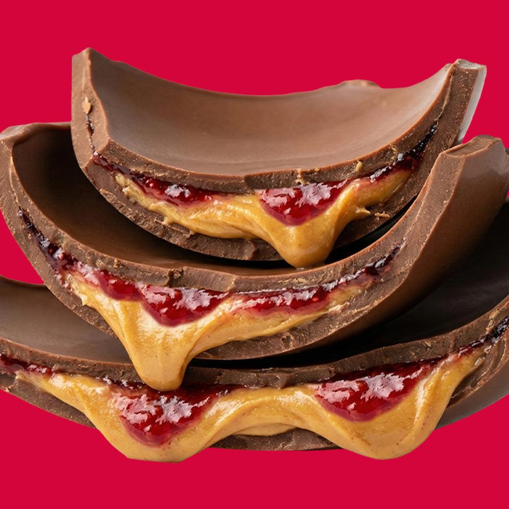 American Uncle Peanut Butter & Jelly Osterei, Milchschokoladenei gefüllt mit Erdnussbuttercreme und Himbeeren, 450 g 